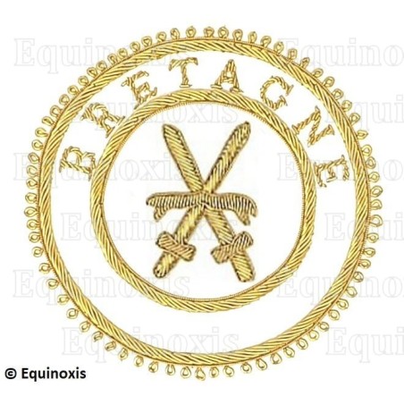 Badge / Macaron GLNF – Grande tenue provinciale – Grand Porte-Glaive – Bretagne – Brodé main